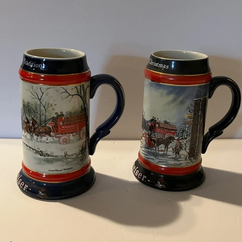 Budweiser pair steins